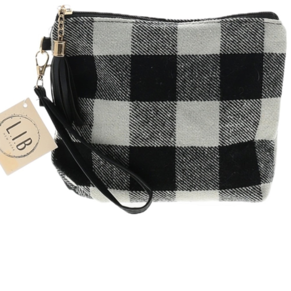 🌺NWT black gingham wristlet 🌺